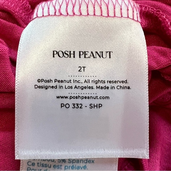 NWT Posh Peanut Peter Pan Collar One Piece Onsie Pink White 2T Bodysuit - Picture 6 of 6